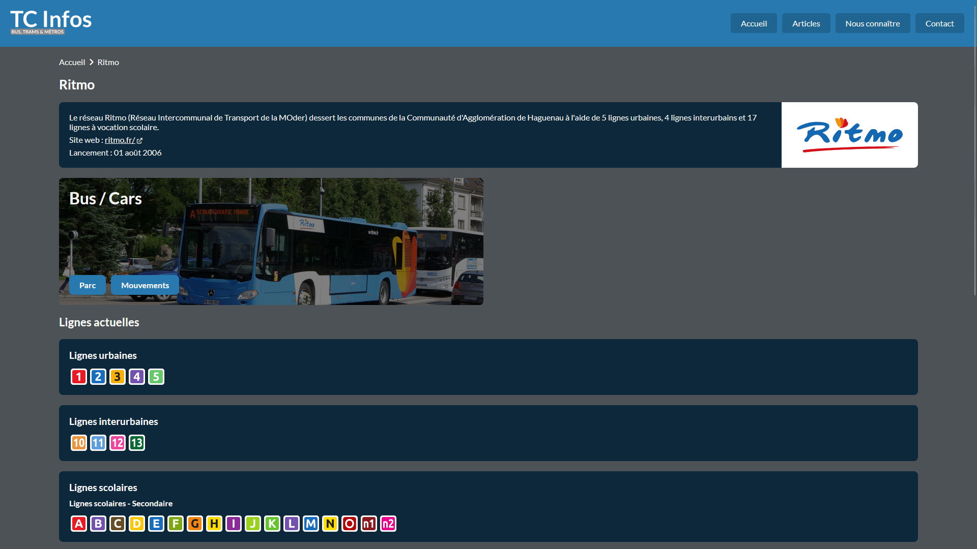 Capture d'écran de TC Infos